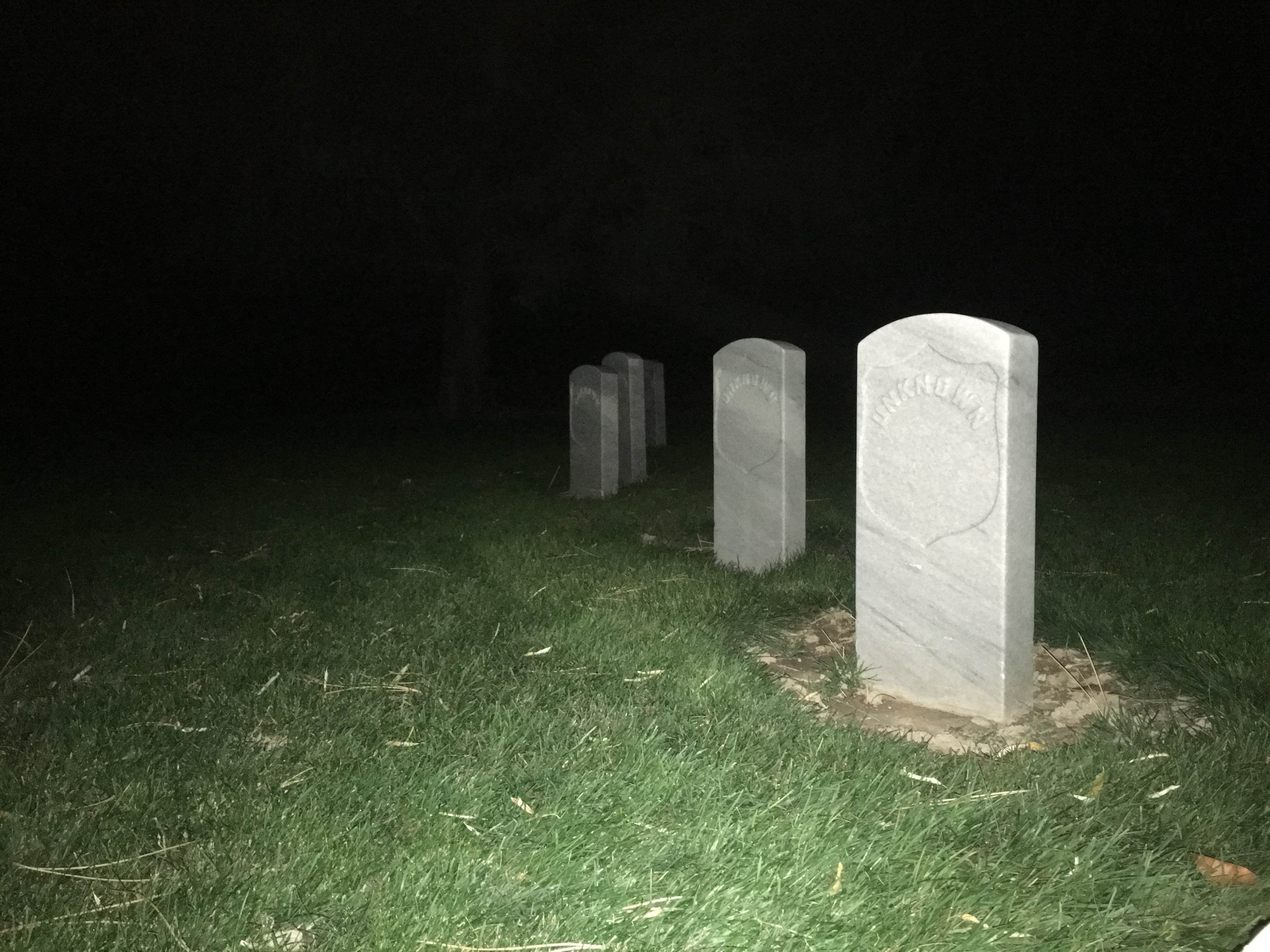 Camp Floyd Cemetery at night